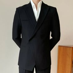 Wiaofellas - High Quality Single Button Suit Men's Blazers Jacket Casual Slim Men Trendy Suit Business Dress Coat Wedding Party Blazers 1. Pls allow 1-3cm tolerance due to manual measure. 2. Color may slightly vary from the image due to different computer screen and light affect. 3.If you are not sure about the size, Pls let us know your weight,height, Bust,Waist info etc, We can help to choose correct size. Double-breasted Business Tuxedo, Formal Slim Fit Double-breasted Blazer, Formal Double-breasted Tuxedo, Formal Double-breasted Slim Fit Blazer, Double-breasted Slim Fit Blazer For Formal Occasions, Slim Fit Suit Collar Outerwear For Party, Tailored Double Breasted Suit For Party, Tailored Double Breasted Long Sleeve Suit For Party, Fitted Single Button Tuxedo With Long Sleeves