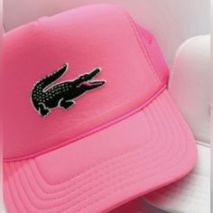 Candy Pink Gator Trucker Hat Trendy Pink Visor Hat, Trendy Visor Snapback Hat For Spring, Trendy Pink Snapback Hat With Visor, Casual Pink Mini Hat With Flat Brim, Pink Casual Mini Bucket Hat, Casual Summer Mini Snapback Hats, La Dodgers Hat, Von Dutch Hat, Girl Baseball Cap