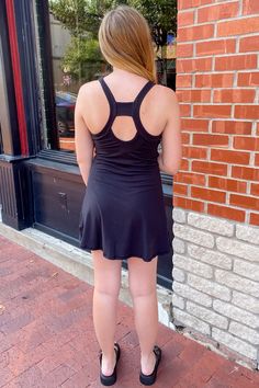 The super soft romper you will love! Get ready for a day at the courts or a casual day out in this cute athleisure romper! This romper features a buttery soft feel, removable bra cups, 2 in 1 romper and back keyhole detail! Pair with cute sneakers and layer with flannel for a casual chic look! Black 2 in 1 Romper Removable Bra Cup 84% Recycled Polyester Microfiber, 16% Spandex