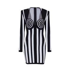 Expertly crafted with a sweetheart neck and black & white stripes, this bandage mini dress is both stylish and elegant. Perfect for any occasion, this dress will flatter your figure and make you stand out from the crowd. Made with high-quality materials for ultimate comfort and durability. Fabric: Medium Stretch Material: Polyester, Spandex