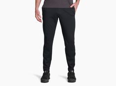 Stryver™ Pant in Men's Pants | KÜHL Clothing Versatile Moisture-wicking Loungewear Pants, Versatile Moisture-wicking Lounge Pants, Versatile Comfort Stretch Black Pants, Versatile Black Comfort Stretch Pants, Black Comfort Stretch Pants, Versatile Black Sweatpants With 4-way Stretch, Midweight Athleisure Activewear For Travel, Athleisure Activewear For Travel, Black Comfort Stretch Go-dry Pants