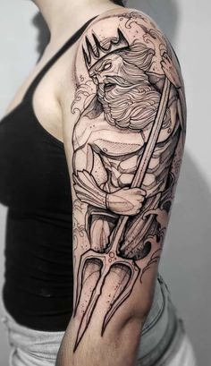 Hades Tattoo, Kraken Tattoo, Greek God Tattoo, Masculine Tattoos, Zeus Tattoo