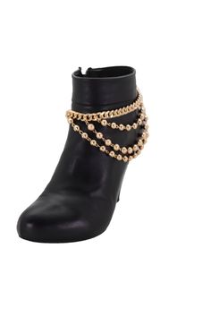 Unique Fashion Trendy Style Bling Exquisite Party Accessory Clubbing Sexy Boot Chain Bracelet Sold Individually You Are Buying One Boot Bracelet - One Side Only Western Bling Fashion Single Boot Strap Chain Bracelet - Metal Chain Strand Charm Pendant High Heel Shoe Strap Chain Cowgirls Chic Fashion We Make This Item Ourselves If You Want To Make Them Smaller Or Bigger Please Let Us Know (We Will Add Or Take Of Some Of The Extension Chain) This Item Is Made In The U.S.A Condition: Brand New Style Metal Chain Anklets For Party, Chic Gold Anklets For Party, Metal Anklets With Ankle Strap For Party, Trendy Metal Anklets For Party, Metal Ankle Strap Anklets For Party, Metal Anklets For Party, Adjustable Chain Strap Bracelets For Party, Party Bracelets With Chain Strap, Adjustable Ankle Bracelet For Party