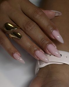 @apresnailofficial ‘For once’ Cuticle Design Nails, Nail Shapes For Short Fingers, Burnt Orange And Gold Nails, Med Length Nails, Oval French Tip, Nail Ideas Acrylic Short, Classy Nails Acrylic, Nail Designs Cartoon, Lady Nails