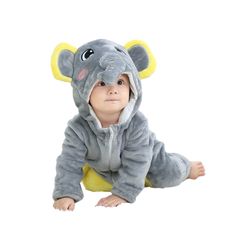 PRICES MAY VARY. 🐘【Package】: 1*Cute Baby Elephant Christmas Outfit Halloween Costume, Newborn Infant Toddler Winter Onesie Pajamas Cosplay 🐘【Designed For Baby】: 1.Size is a little larger than normal, providing enough space to accommodate the rapid growth of the baby. 2.Double zipper from top and bottom, it goes all the way to the back for easy diaper changing. 3.Two little ears were sewn on both sides of the hood, like a real lovely animal, it looks especially cute! 4.Chic edging finish of the Halloween Costume Newborn, Outfit Halloween, Animal Christmas, Toddler Winter, Baby Girl Boy, Onesie Pajamas, Newborn Outfit