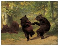 'Dancing Bears' Art Print - William Holbrook Beard | Art.com Dancing Bears, Framed Oil Painting, Bear Art, Cabin Decor, 그림 그리기, House Painting, Find Art, Black Green, Painting Prints