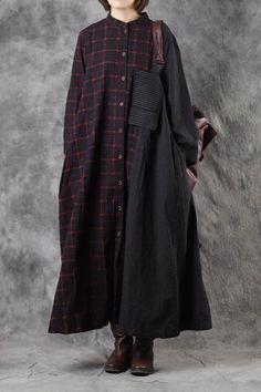 #plussize #modest #dress #churchdress Long Sleeve Plaid Dress With Pockets, Plaid Long-sleeve Dresses With Pockets, Plaid Long Sleeve Dress With Pockets, Oversized Dresses With Pockets For Fall, Oversized Fall Dresses With Pockets, Fall Lagenlook Dresses With Pockets, Librarian Outfit, Modesty Clothing, Tznius Fashion