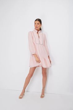 Bermuda Pink Palmerston Dress | Tuckernuck Bermuda Pink, Bright Florals, New Restaurant, Cocktail Attire, Ruffled Collar, Ruffle Collar, Drop Waist, Day Dresses, Date Night