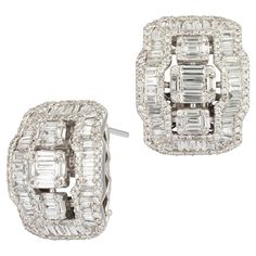 EARRING 18K White Gold Diamond 0.74 Cts/228 Pcs Tapered Baguette 2.31 Cts/156 Pcs Platinum Earrings With Baguette Cut Diamonds, Gia Certified Baguette Cut Diamond Earrings, Soul Contract, Earrings Diamond, White Gold Diamonds, Jewelry Earrings Studs, Gold Diamond, Diamond Earrings, Jewelry Earrings