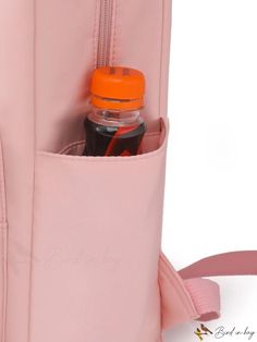 BirdinBag - Premium College Function Backpack: Large Capacity, Elegant Letter Patch Decoration & Doll Accessory Pink School Bag With Water Bottle Pocket, Everyday Pink Bag With Water Bottle Pocket, Pink Functional Study Backpack, Pink School Backpack With Water Bottle Pocket, Pink Backpack With Water Bottle Pocket, Pink Backpack With Water Bottle Pocket For Daily Use, Back To School Backpack With Water Bottle Pocket, Functional Student Bags With Water Bottle Pocket, Cartoon Bag