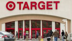 people walking in front of a target store