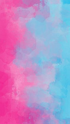 an abstract painting with pink and blue colors