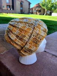 Cute and bright, handmade beanie! Crocheted with soft wool yarn. I think it gives off a sweet, honeycomb or beehive vibe 🐝 Perfect for keeping yourself warm in the autumn or winter, as well as supporting a small, handmade business!  This is a finished product, please allow 1-3 days after ordering to ship. Handmade Yellow Crochet Hat For Winter, Handmade Yellow Crochet Hat, Yellow Hand Knitted Beanie Crochet Hat, Yellow Yarn Crochet Hat, Yellow Yarn Crochet Beanie Hat, Handmade Crochet Yarn Hat For Fall, Hand Knitted Yellow Crochet Hat, Handmade Yellow Yarn Hat, Yellow Hand Knitted Crochet Hat One Size