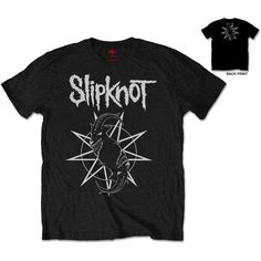 Slipknot Unisex T-Shirt: Goat Star Logo (Back Print) Camisa Rock, Star Logo Design, Band Outfits, Metal T Shirts, T Shirt World, Star Logo, Screen Printing Designs, Concert Tshirts, Slipknot