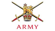 an army emblem with two crossed swords