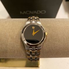 Classy Movado Ladies Watch Nwot Ladies Watches Classy Elegant, Ladies Watches Classy, Movado Womens Watch, Gold And Silver Watch, Classy Watch, Movado Watch, Bangle Watches, Ladies Watches, Women Watches