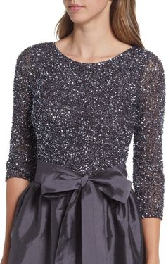 Pisarro Nights Beaded Bodice Taffeta A-Line Gown | Nordstrom Sparkling Gown, Pisarro Nights, Modest Evening Dress, High Low Gown, Taffeta Skirt, Mother Of The Bride Gown, Taffeta Dress, Evening Dresses For Weddings, Beaded Bodice