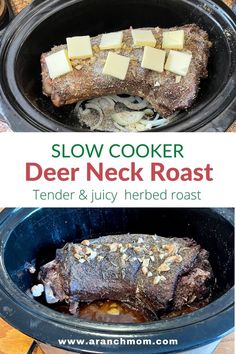 slow cooker beef neck roast recipe with tender and juicy herb roast in the crock pot