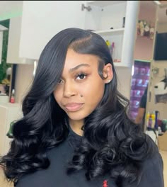 16 In Quick Weave, 20inch Sew In Weave, Side Part Sew In, Sew In Side Part, Side Part Weave, Graduation Hairstyle, Black Ponytail Hairstyles, Hair Business