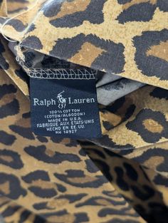 This is from the Ralph Lauren  Medieval line and "Aragon" is the name of this leopard-print.  It is in used condition and is a king size pillowcase. Vintage Ralph Lauren Labels, Blue Label, Vintage Ralph Lauren, Naples Fl, Aragon, A King, Naples, King Size, Pillowcase