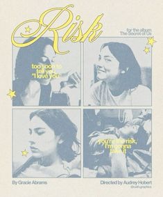 an advertisement for the movie rish, with three images of women talking to each other