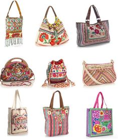 Hippie chic Moda Hippie, Hippy Chic, 자수 디자인, Patchwork Bags