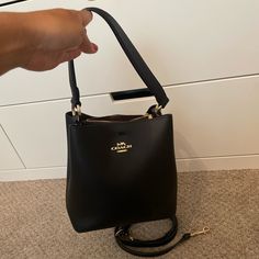 Black Coach Town Bucket Bag No Stains Or Rips Great Condition Shoulder Strap Crossbody Strap Coach Bucket Bag, Coach Bags, Bucket Bag, Shoulder Strap, Bag Lady, Women Shopping, Black, Color