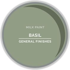 a green paint with the words basil general finishes