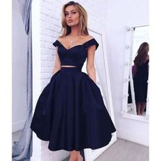 Blue A-line Sleeveless Prom Dress, Navy Blue Homecoming Dresses, Black Graduation Dress, Navy Homecoming Dress, Navy Blue Homecoming Dress, Navy Blue Prom Dress, Tea Length Prom Dress, Navy Blue Prom Dresses, Ninth Grade