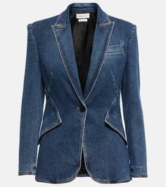 Draped Coat, Denim Blazer Jacket, Blazer Jeans, Denim Blazer, Fitted Blazer, Long Sleeve Blazers, Mini Shirt Dress, Casual Jacket, Mix And Match