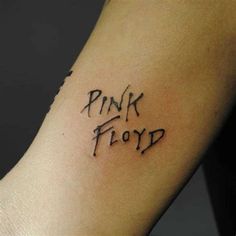 a tattoo with the word pink floyd written on it