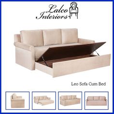 the leo sofa bed with storage underneath it