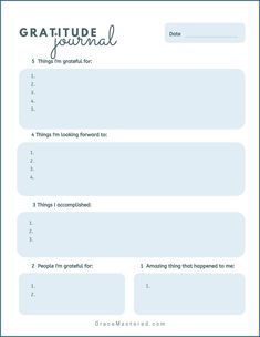 an image of a printable gratitude journal