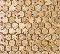 Modwalls CorkDotz Cork Penny Round Tile | Round Tile | Brown | Modern tile for backsplashes, kitchens, bathrooms, showers, pools, outdoor and floors Cork Mosaic, Penny Round Tile, Recycled Tile, Penny Round Tiles, Cork Tiles, Penny Tile, Penny Round, Round Tiles, Cork Wall