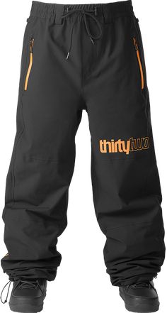 Thirtytwo Men's Sweeper Snow Pants - 88 Gear Sweat Pant, Perfect Legs, Riding Pants, Snowboard Pants, Zipper Boots, Snow Pants, Back Patch, Best Ideas, Black Fits