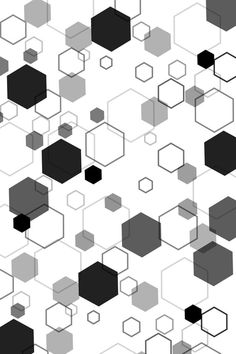 an abstract black and white background with hexagonal shapes in the middle, including squares