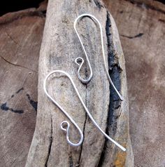 Sterling Silver Long Ear Wires  Elegant French by NadinArtGlass, $7.10 Earrings Supplies, Dangle Cross Earrings, Beading Design, Handmade Jewelry Findings, Types Of Earrings, Crystal Stud Earrings, Wire Earrings, Earring Findings, Elegant Earrings