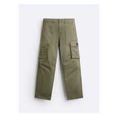 Relaxed fit pants. Front pockets and back welt pockets. Flap patch pockets at legs. Washed effect. Front zip and button closure. Mens Cargo Trousers, Mens Khakis, Fitted Trousers, Cargo Pants Men, Fit Pants, Cargo Trousers, Mens Trousers, Welt Pockets, Workout Pants