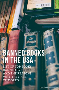 books are stacked on top of each other with the title banned books in the usa