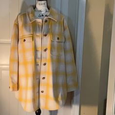 Old Navy Shacket Nwot Xl Gray, Yellow And White Plaid , Brown Buttons Has Pockets That Are Lined Beautiful For Fall, Only Selling Because It’s Too Big Yellow Collared Winter Outerwear, Collared Yellow Winter Outerwear, Yellow Button-up Winter Outerwear, Yellow Button-up Outerwear For Winter, Yellow Fall Outerwear With Button Closure, Yellow Button-up Casual Outerwear, Yellow Casual Button-up Outerwear, Casual Yellow Button-up Outerwear, Trendy Yellow Outerwear With Button Closure