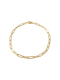 This Solid 14k Paper Clip gold Bracelet looks great when worn by itself or with your favorite charms. It's a Basic Piece of Jewelry that everyone must have in their jewelry collection. Available: In 14k Yellow, White, and Pink Gold Chain style: Paper Clip Link Size: 5x3 mm Lock: Lobster Claw Length: 61/2 to 7 inches Made In New York Available: In different lengths please select options Made to Order: Please allow 5-10 days to process your order 14k Yellow Gold Charm Bracelet For Everyday, Everyday Yellow Gold Bangle Charm Bracelet, Everyday 14k Yellow Gold Charm Bracelet, Everyday Jewelry With Rectangular Links And Gold Clasp, Everyday Jewelry With Gold Clasp And Rectangular Links, Everyday Gold Bracelet With Box Chain, Classic 14k Gold Chain Bracelet With Gold Clasp, Oval Link Bracelet With Gold Clasp For Gift, Classic Gold Sterling Silver Bracelet With Lobster Clasp