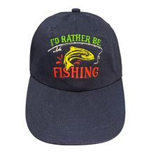 Custom Fishing Ball Cap/I'd Rather be Fishing/Great Christmas!/Multiple Color Hats/Kids and Adults/Machine Embroidered Design Jumping Fish, Fish Hat, Bob Chapeau, Fishing Design, Custom Headbands, Kids Cleaning, Simple Gift Wrapping, Fishing Hat, Cotton Hat