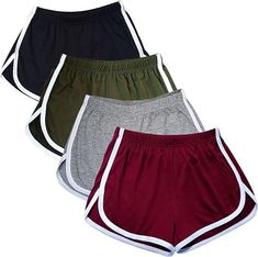 Package content: you will receive 4 short pants, same size with various colors, enough for your daily replacement and wearing, you can also share them with your family and friends Summer Athletic, Womens Athletic Shorts, Gym Workout Outfits, Dance Shorts, Yoga Dance, Shorts Summer, Sports Shorts, Active Shorts, Summer Clothes