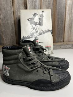 Vintage RARE Grey Vision Street Wear Skate HiTop Shoes Size 4 1/2 NOS NIB NEW From 1987 Check out my other vintage shoes listings Shoes Size 4, Vision Street Wear, Hi Top, Vintage Shoes, Athletic Shoes, Men's Shoes, Shoe Accessories, Mens Accessories, Size 4