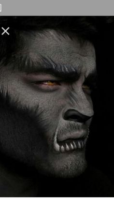 Werewolf Face Paint Men, Frankenstein Makeup For Men, Werewolf Face Paint, Jungle Makeup, Michael Jackson Makeup, Drag King Makeup, Black Cat Makeup, Werewolf Makeup, Frankenstein Makeup