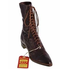 Antique Vintage Victorian Leather Boots Girls/Womens Dark Brown 1910 S – The Best Vintage Clothing Luxury Traditional Boots With Leather Sole, Luxury Brown Lace-up Combat Boots, Vintage Luxury Lace-up Leather Shoes, Luxury Brown Boots With Front Lace-up Fastening, Luxury Fitted Vintage Lace-up Boots, Vintage Luxury Leather Lace-up Boots, Luxury Brown Boots With Leather Trim, Luxury Vintage Brown Boots With Round Toe, Luxury Vintage Lace-up Leather Shoes