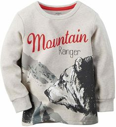 "Mountain Ranger" theme Long sleeved Thermal Machine washable Cotton T-shirt For Outdoor Activities In Fall, Outdoor Long Sleeve Cotton T-shirt, Outdoor Long Sleeve Cotton Tops, Long Sleeve Cotton T-shirt For Hiking, Cotton Graphic Print Tops For Outdoor Activities, Winter Outdoor Graphic Print Tops, Graphic Print Tops For Outdoor Winter, Graphic Print Tops For Outdoor Winter Activities, Fall Hiking T-shirt With Graphic Print