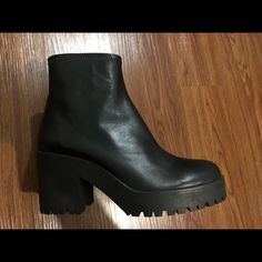 Please Read New And Unused Zara Genuine Leather Platform Boots. Tags Still Attached. Size: 38 (Women’s 7.5); Can Also Fit Women’s Size 7 Track Platform Sole Platform: 1 Inch (At Toe’s Section); Heel: 3~ Inches Fit: More For Narrow-Footed Some Creasing And Some Blemishes When Tried On, Other Than That- Boots Are New And Ready To Be Loved And Styled! Firm On Price. Thank You For Your Understanding. Leather Platform Boots With Lug Sole And Block Heel, Leather Ankle-high Platform Heeled Boots, Spring Leather Heeled Boots With Chunky Platform, Leather Heeled Boots With Lug Sole, Chunky Platform Leather Heeled Boots For Work, Leather High Heel Platform Boots Medium Width, Leather Chunky Platform Heeled Boots For Work, Leather Heels With Chunky Platform, Formal Leather Platform Boots With Chunky Platform