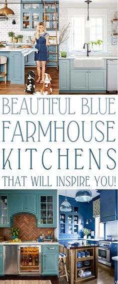 beautiful blue farmhouse kitchen designs that will inspire you to paint the cabinets in your home