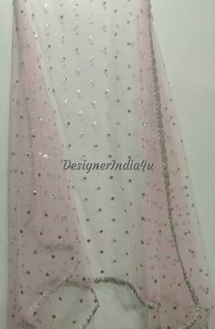 This is a Dupatta made on orders. It is made using dyeable net fabric with silver sequine embroidery all over. We make it colored as shown in the picture. Then we stitch a beautiful silver lace to all sides of it. Dupatta is having a length of 100 inches and width of around 40 inches. I don't keep it readymade I only make it exclusively for my customers. Can be fully customised. Eid Dupatta With Sequins, Eid Sequined Dupatta, Unstitched Sequined Dupatta For Eid, Pink Sequined Salwar Kameez For Eid, Pink Sequined Anarkali Set For Eid, Anarkali Eid Dupatta With Sequins, Anarkali Dupatta With Sequins For Eid, Anarkali Sequin Dupatta For Eid, Unstitched Pink Salwar Kameez For Party